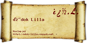 Ádok Lilla névjegykártya