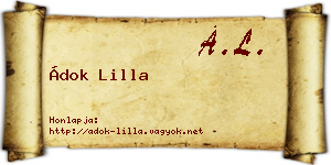 Ádok Lilla névjegykártya